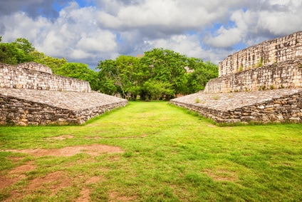 Maya-Ballspielplatz in Ek Balam, Yucatan, Mexico, Mayan Ballgame, Juego de la Pelota 